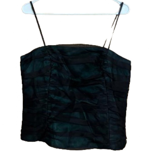 JULIANA COLLEZIONE Women’s Black & Green Formal Party Spaghetti Strap Top Sz-S - Picture 1 of 7